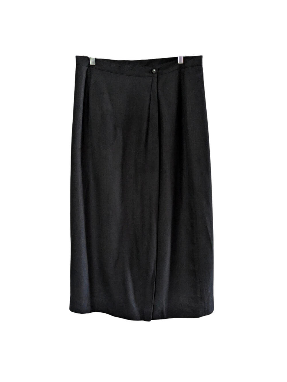 Jones New York Women's Faux Wrap Long Rayon Skirt, Black, Size 16, Fully Lined